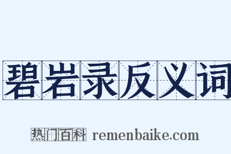 碧岩录反义词是什么意思的图片